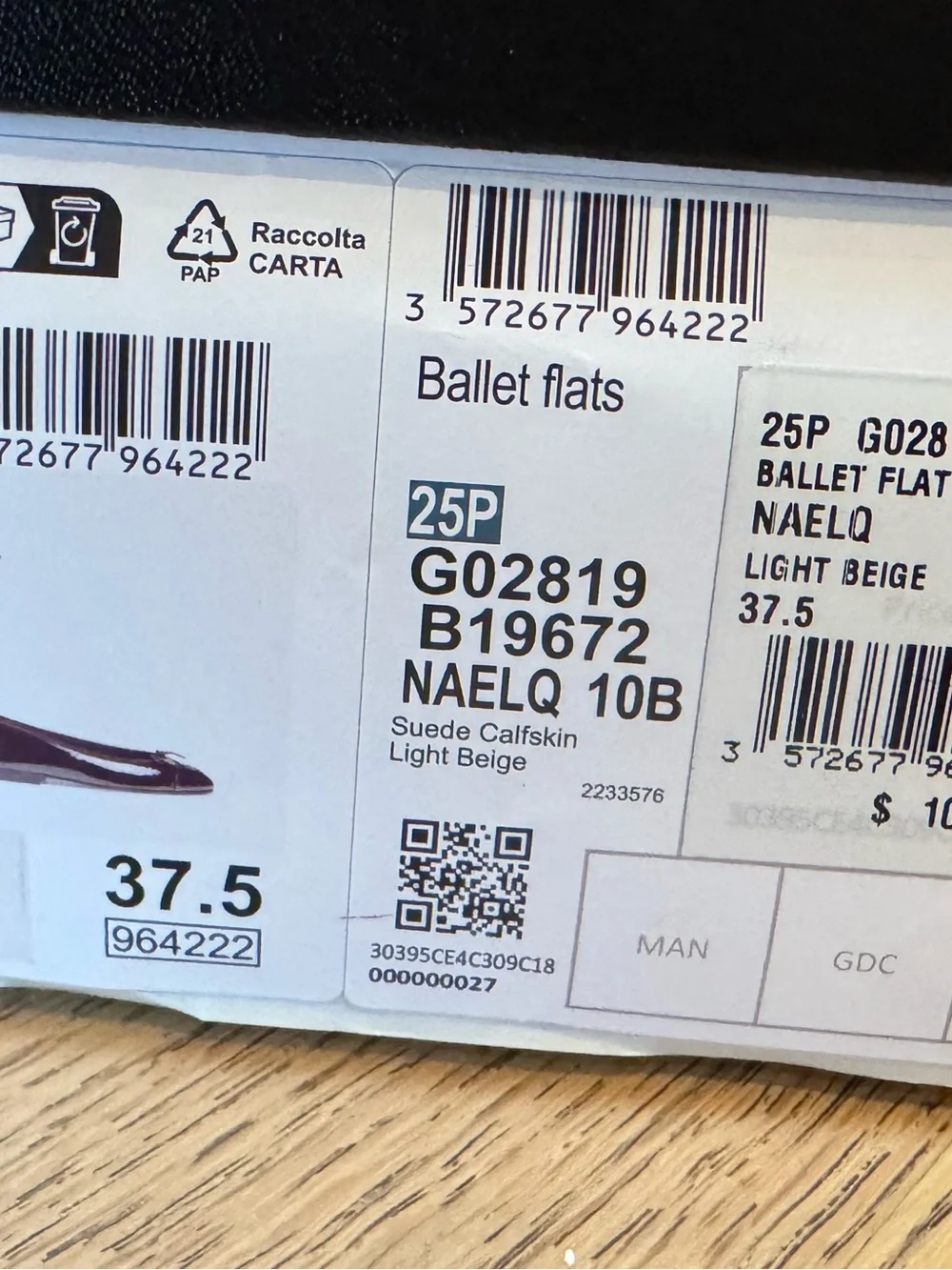 CHANEL Beige Quilted Leather Ballet Flats with Bow